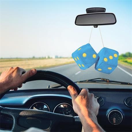 Terninger, blå 9 x 9 cm