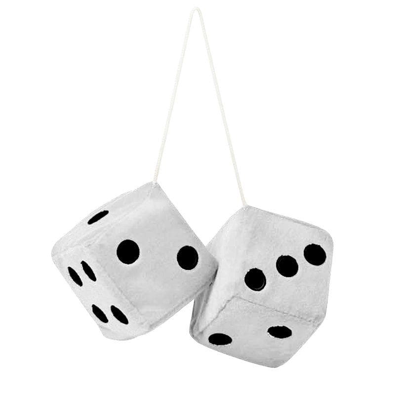 Terninger, hvite 9 x 9 cm