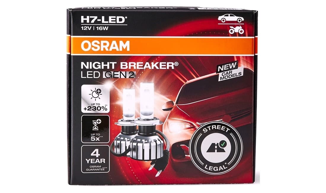 Lyspære, H7  LED 2pk