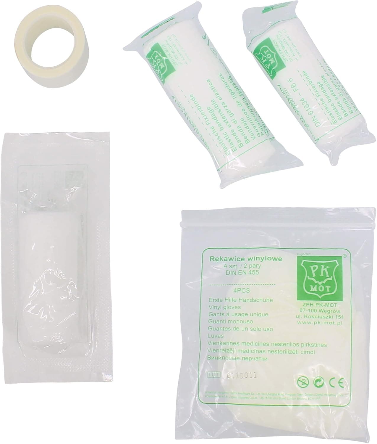 FIRST AID KIT DIN 13164. RED BAG