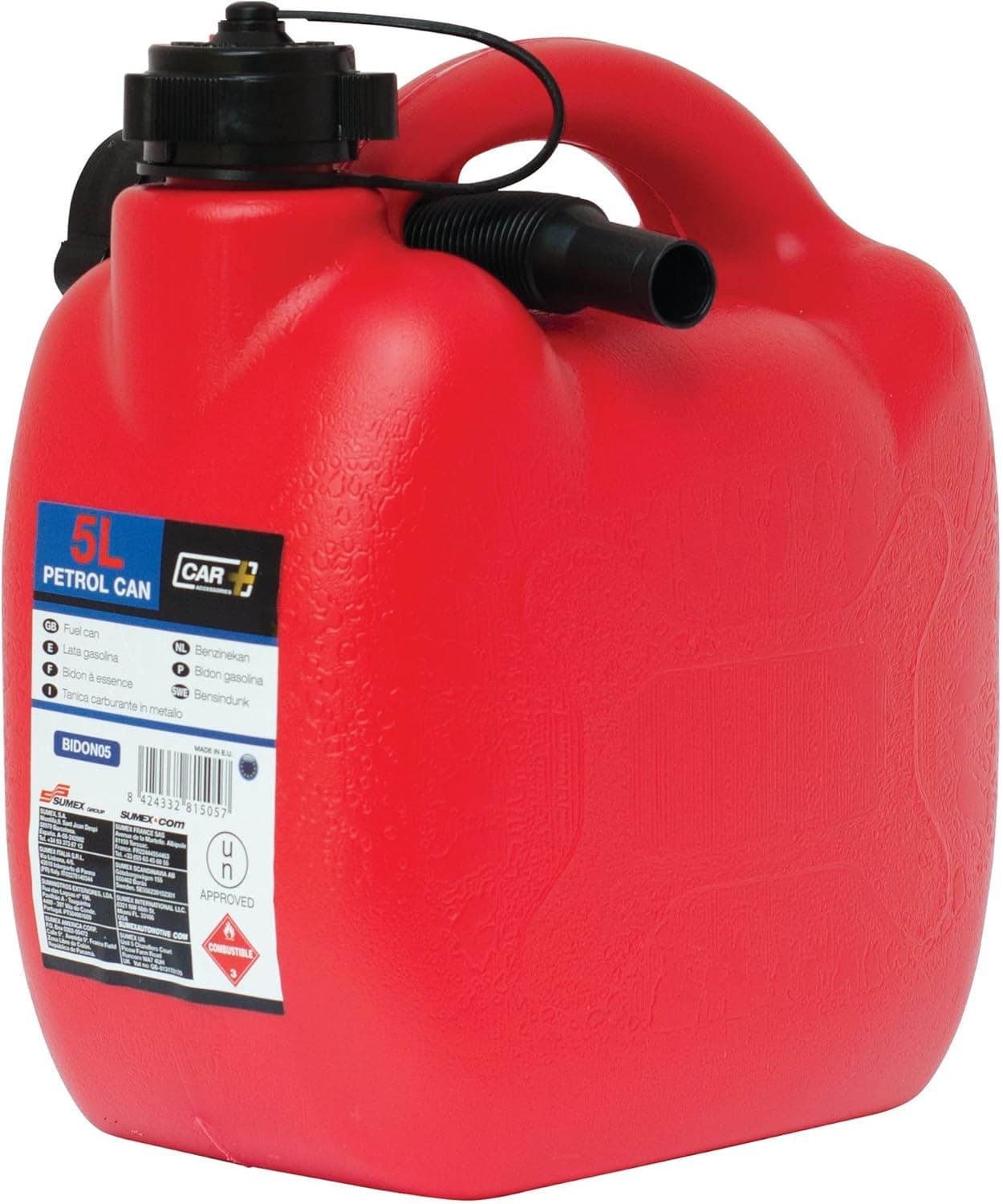 PETROL CAN  5 LIT. UN APPROVED W/FLEXIBL