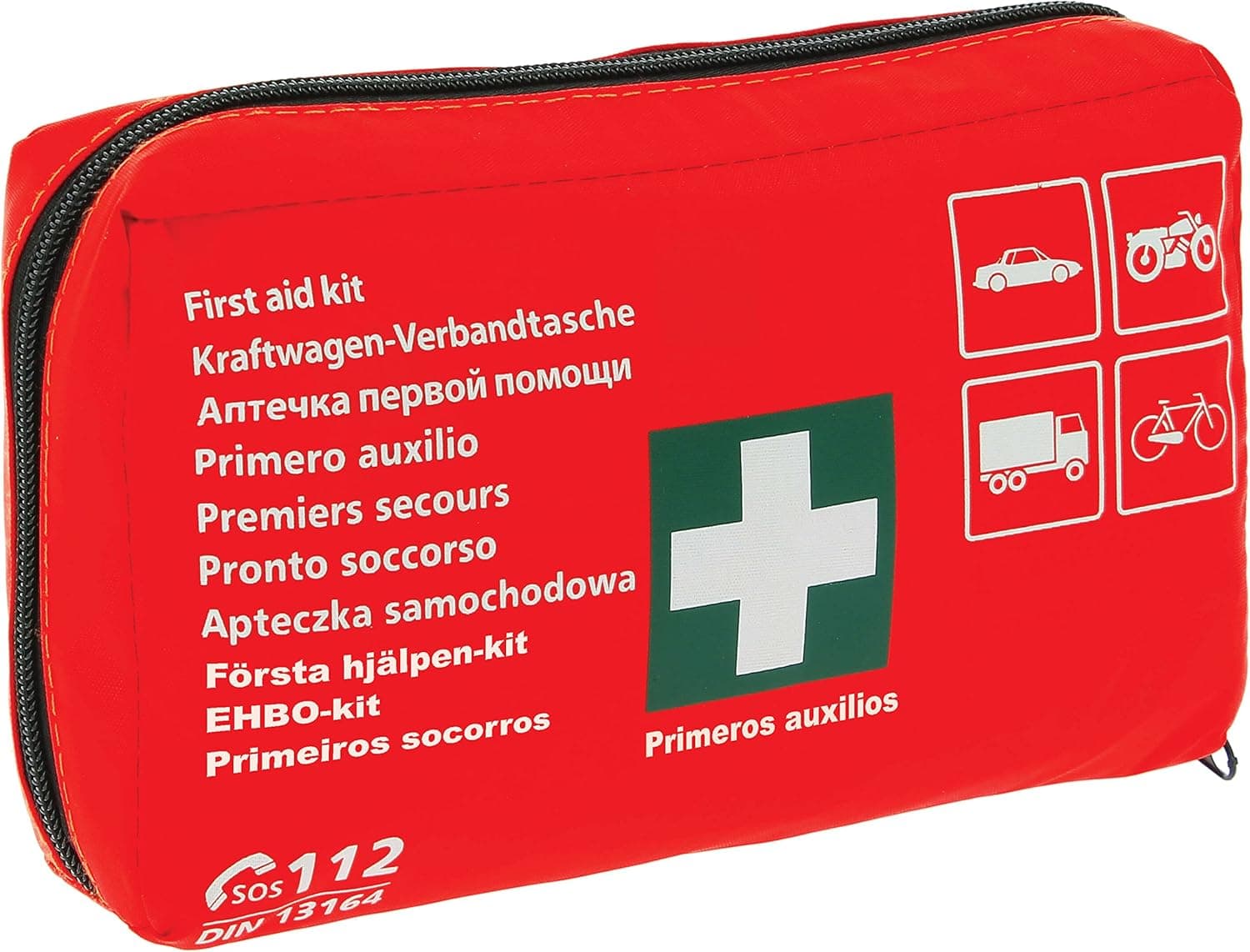 FIRST AID KIT DIN 13164. RED BAG