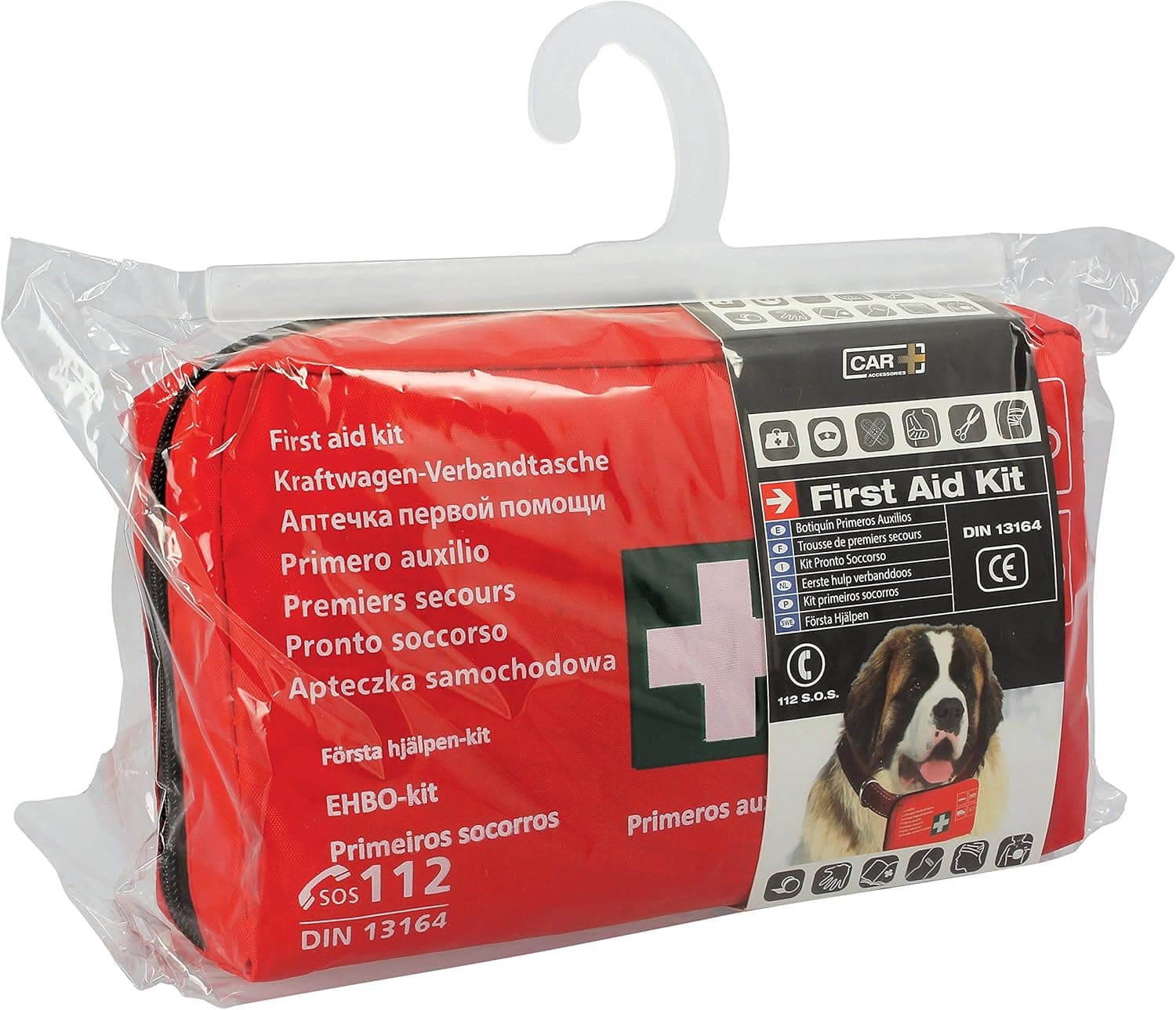 FIRST AID KIT DIN 13164. RED BAG
