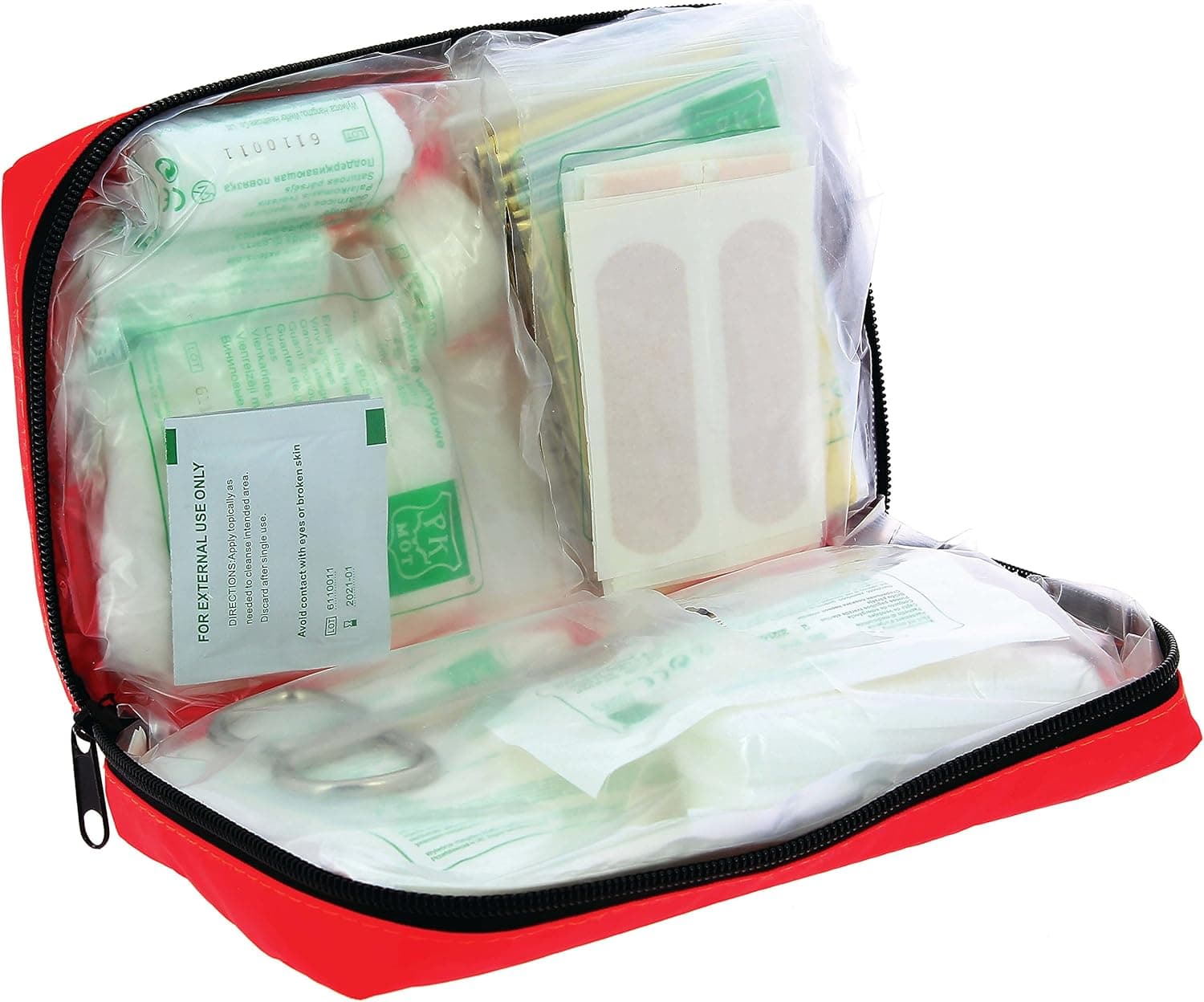 FIRST AID KIT DIN 13164. RED BAG