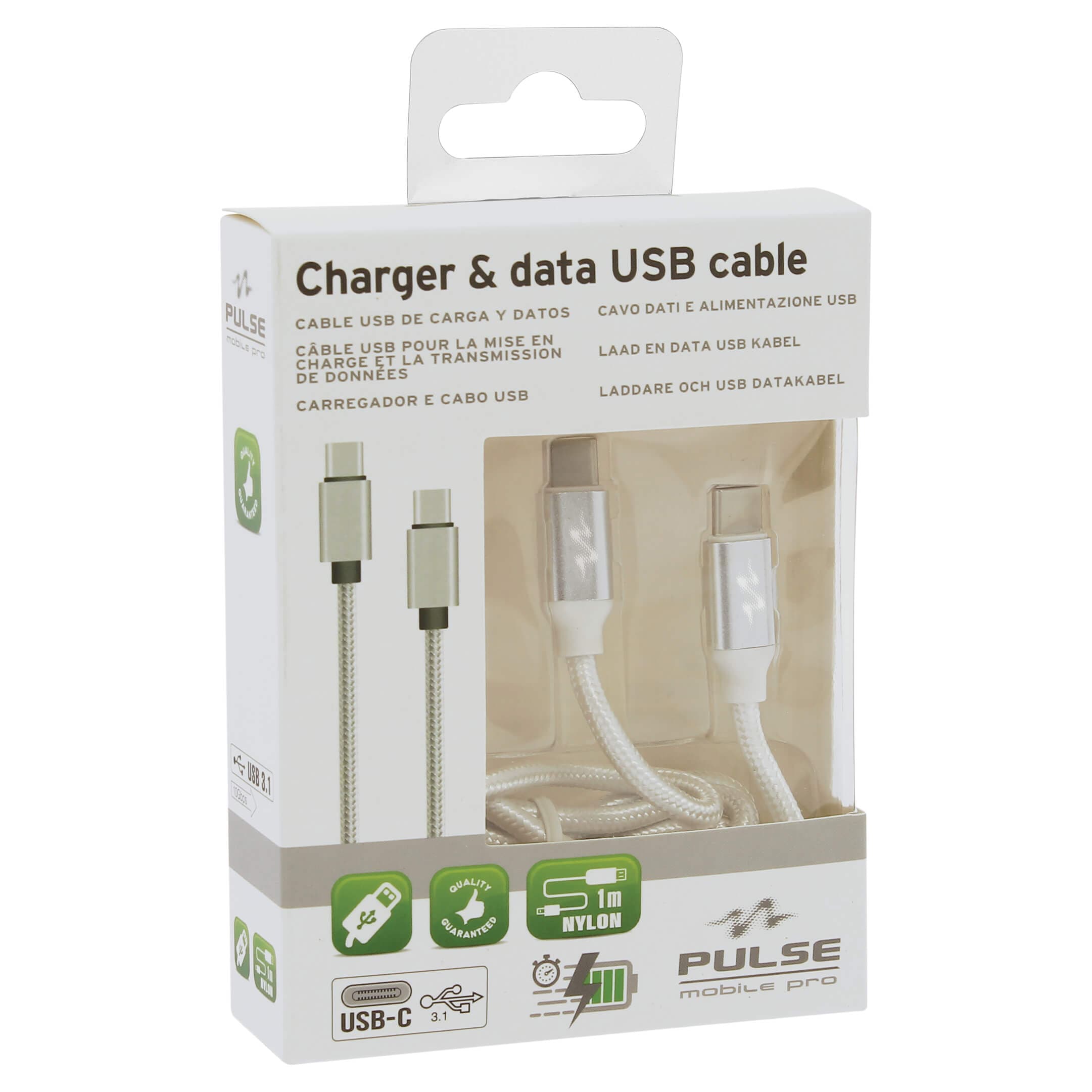 USB-C til USB-C kabel, 1m