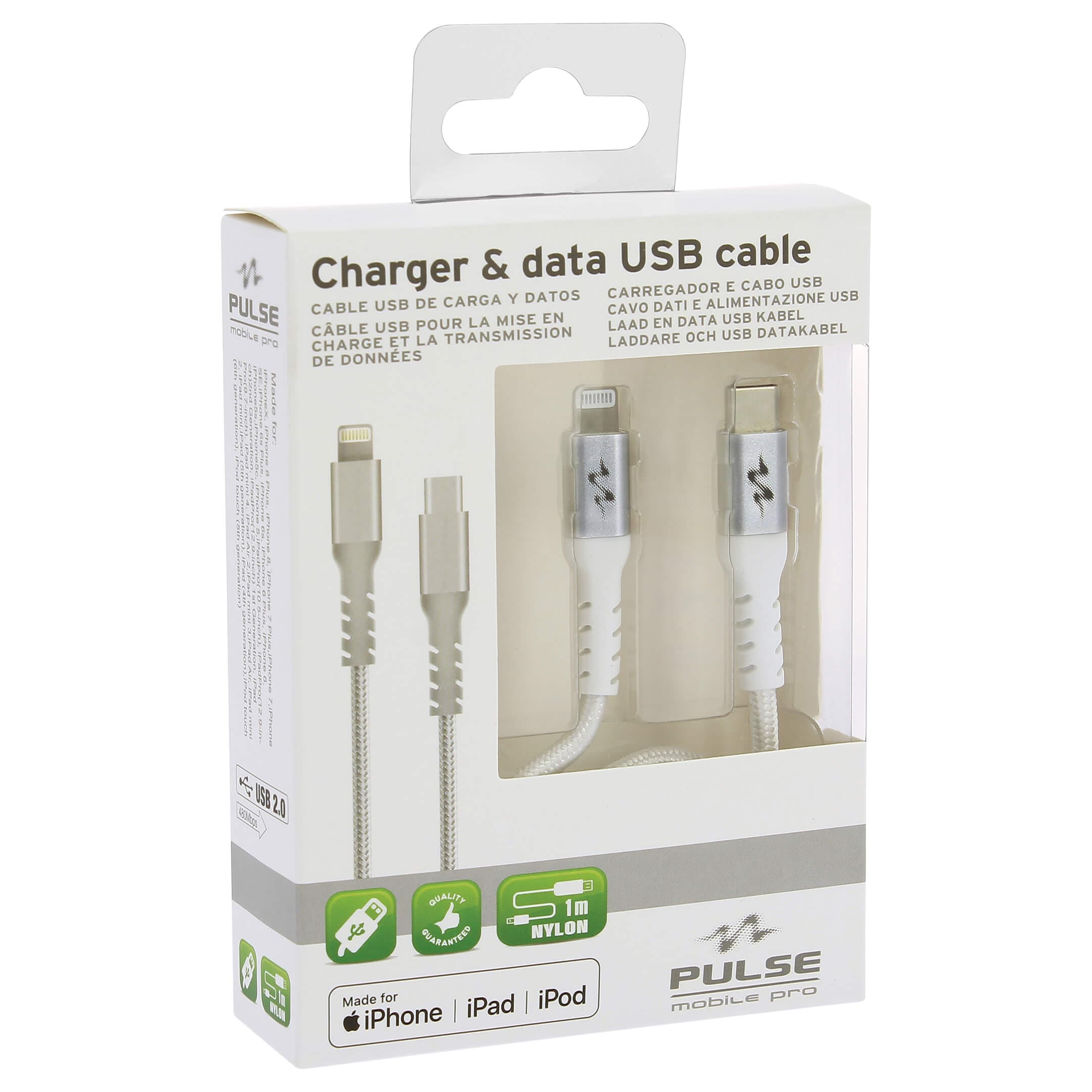 USB-C til lightning-kabel, 1m