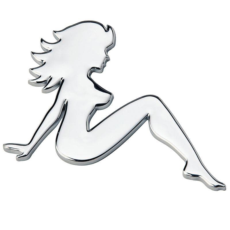 Emblem Pin-Up Girl Chrome Badge